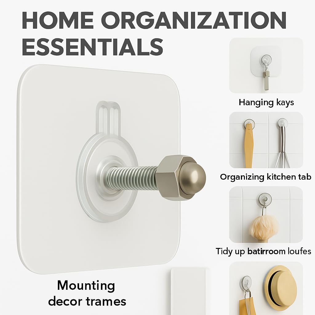 Nail Free Wall Screw Hook Adhesive Heavy Duty Stick