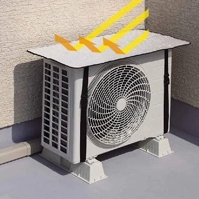 AC Outdoor Unit Sunshade Cover – Silver Foil Reflective Heat Shield & Dust Protector With Lock