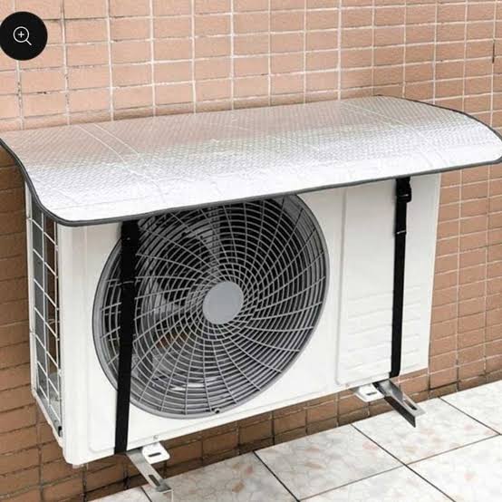 AC Outdoor Unit Sunshade Cover – Silver Foil Reflective Heat Shield & Dust Protector With Lock