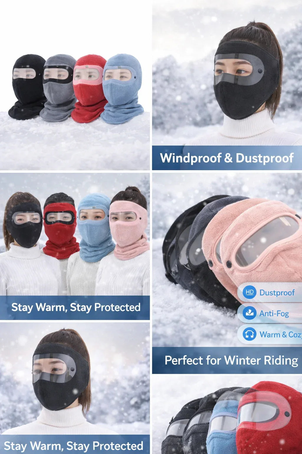 Anti - Fog Winter Face Shield | Dustproof & Windproof 2pcs - Zovio