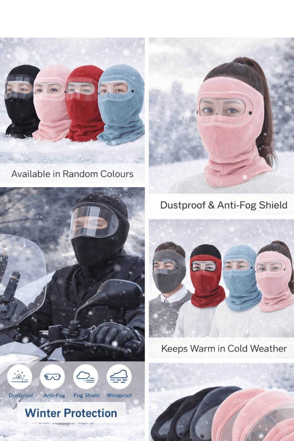 Anti - Fog Winter Face Shield | Dustproof & Windproof 2pcs - Zovio