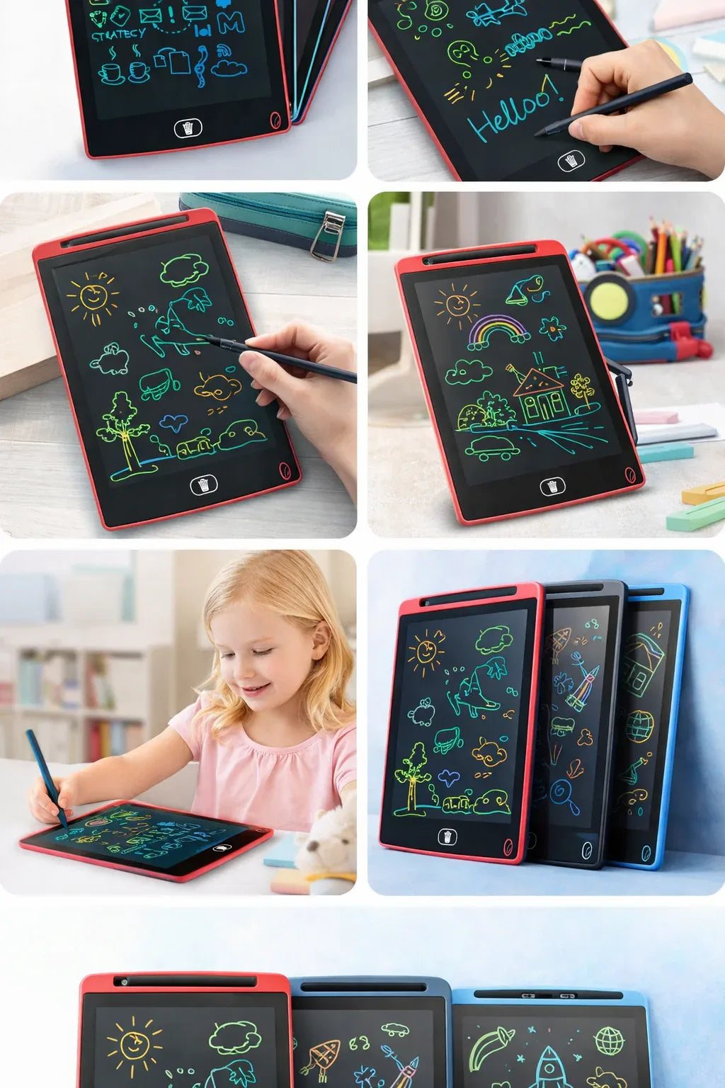 LCD Writing Tablet β Colorful Doodle Board for Kids 8.5 inches. - Zovio