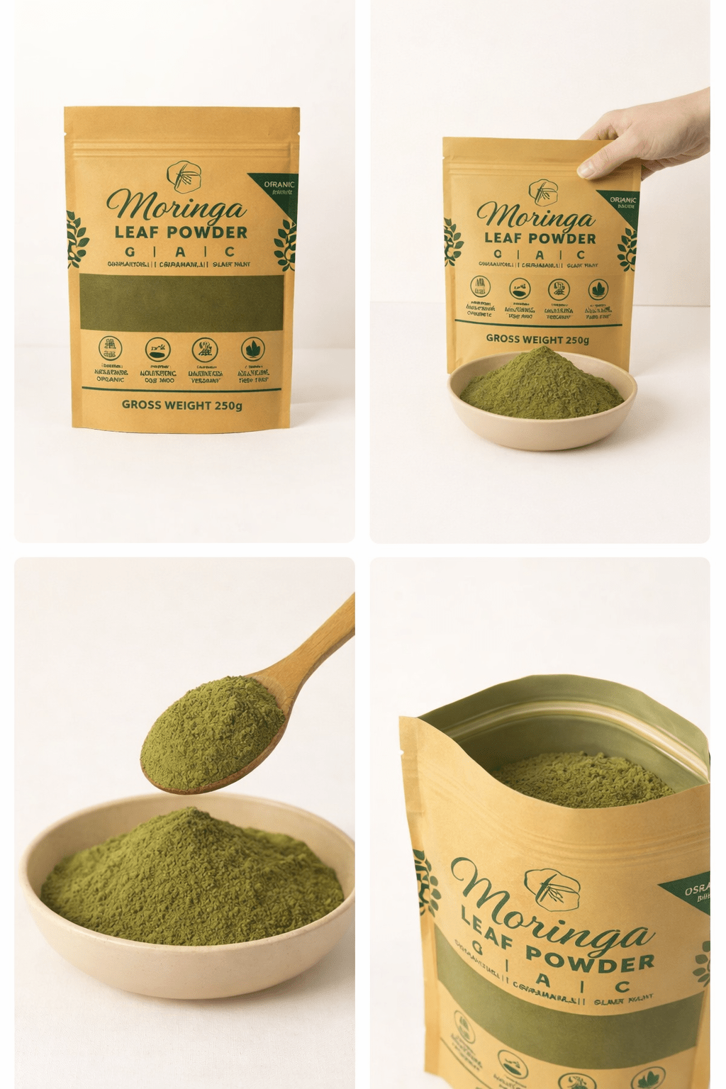 Organic Moringa Leaf Powder – 250g - Zovio