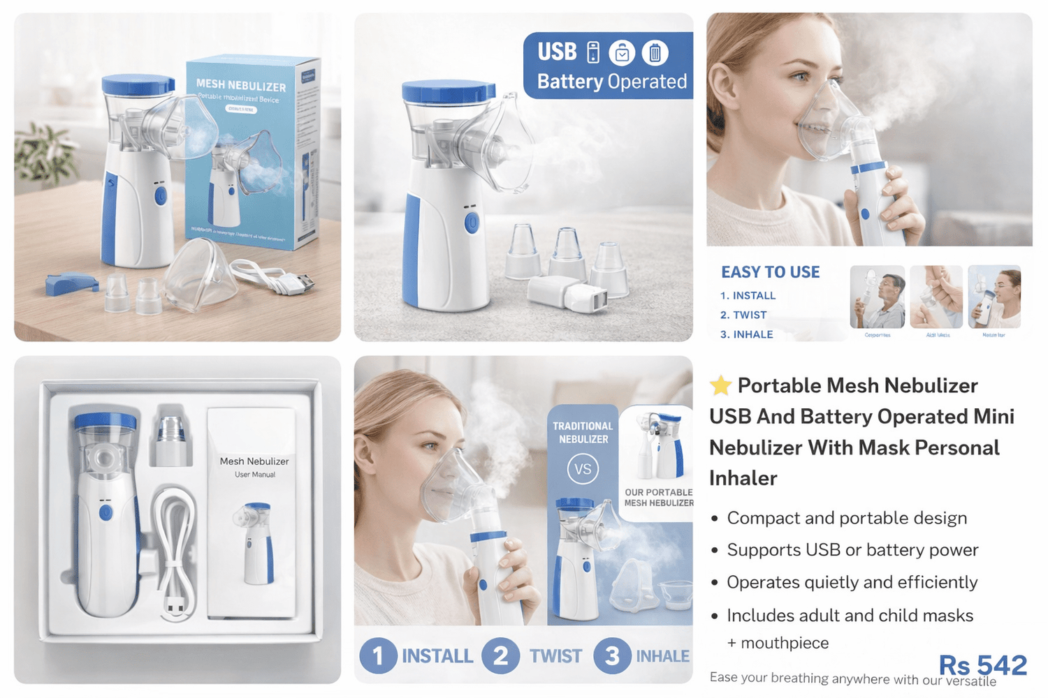 Portable Mesh Nebulizer - Zovio