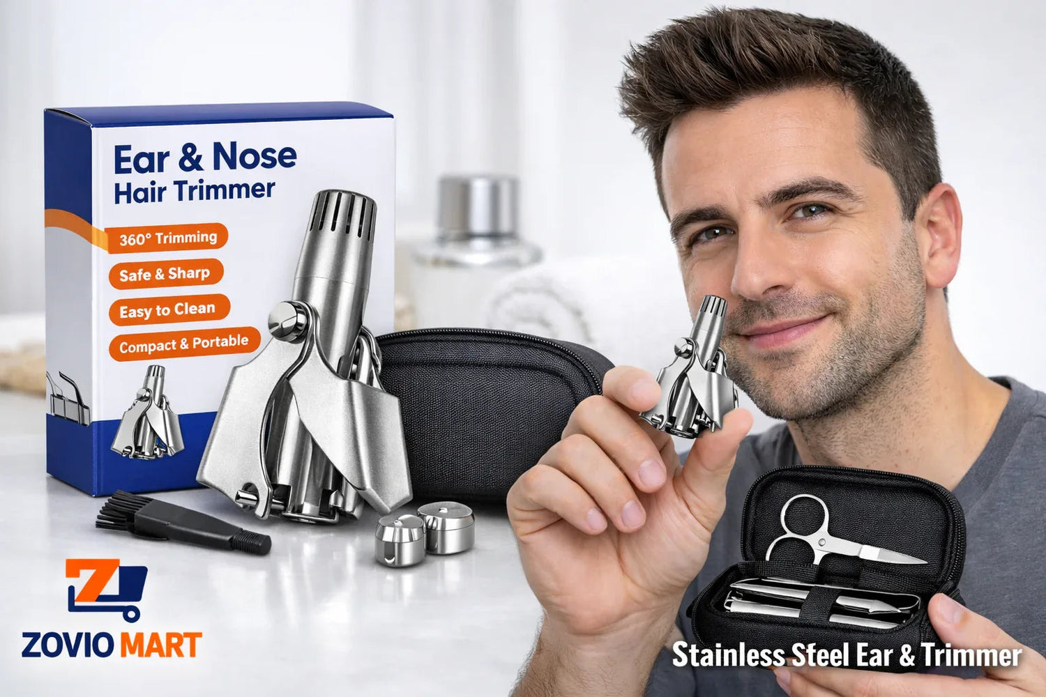 Stainless Steel Ear & Nose Hair Trimmer – ZOVIO Mart - Zovio