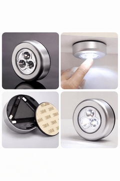 3pcs LED Tap Light – Self - Adhesive, Battery - Powered - Zovio