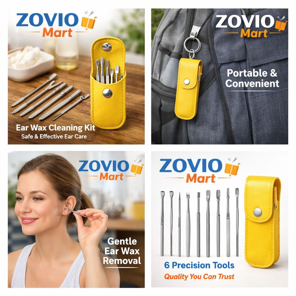 🧼 Ear Wax Cleaning Kit – 6 Pcs Stainless Steel Tools
