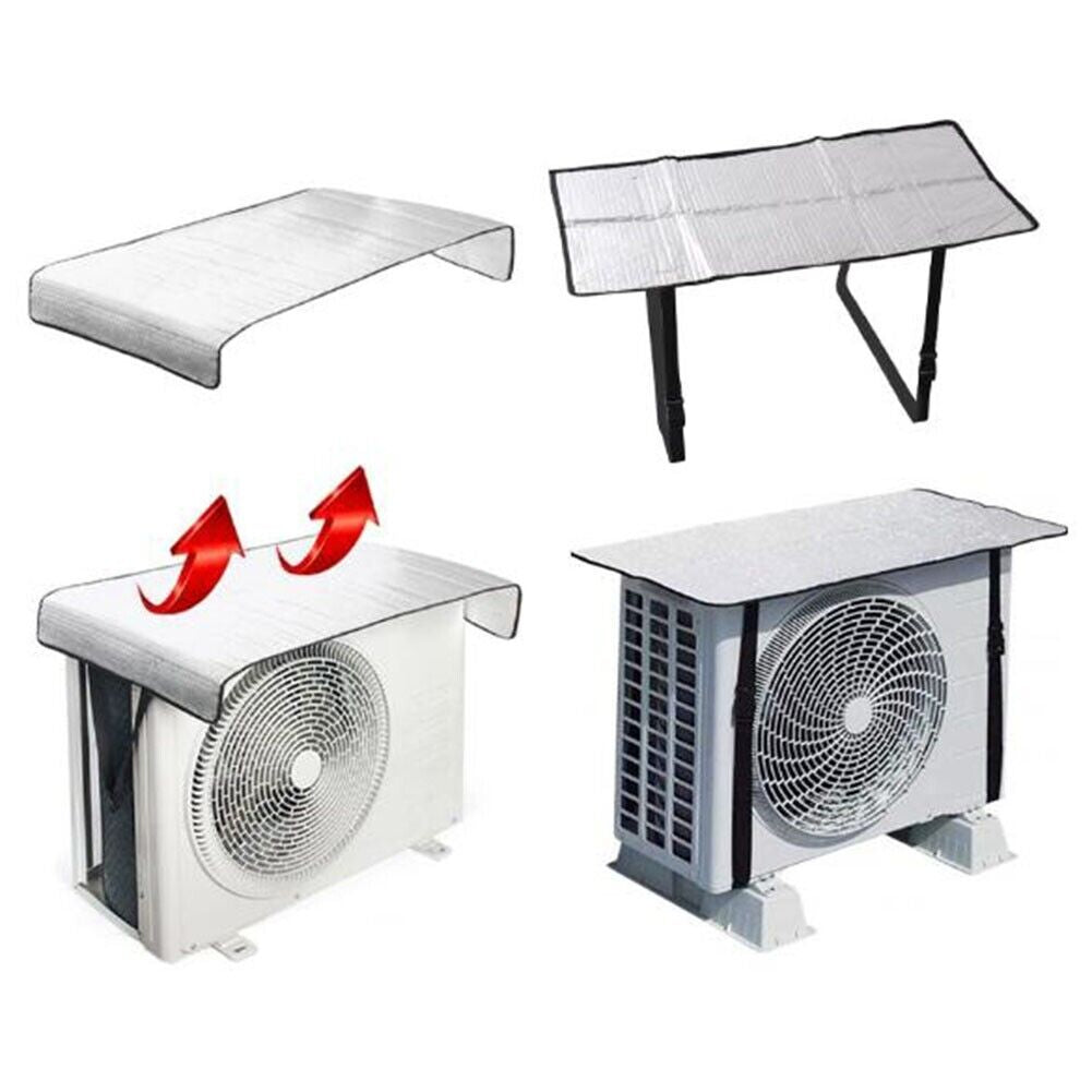 AC Outdoor Unit Sunshade Cover – Silver Foil Reflective Heat Shield & Dust Protector With Lock