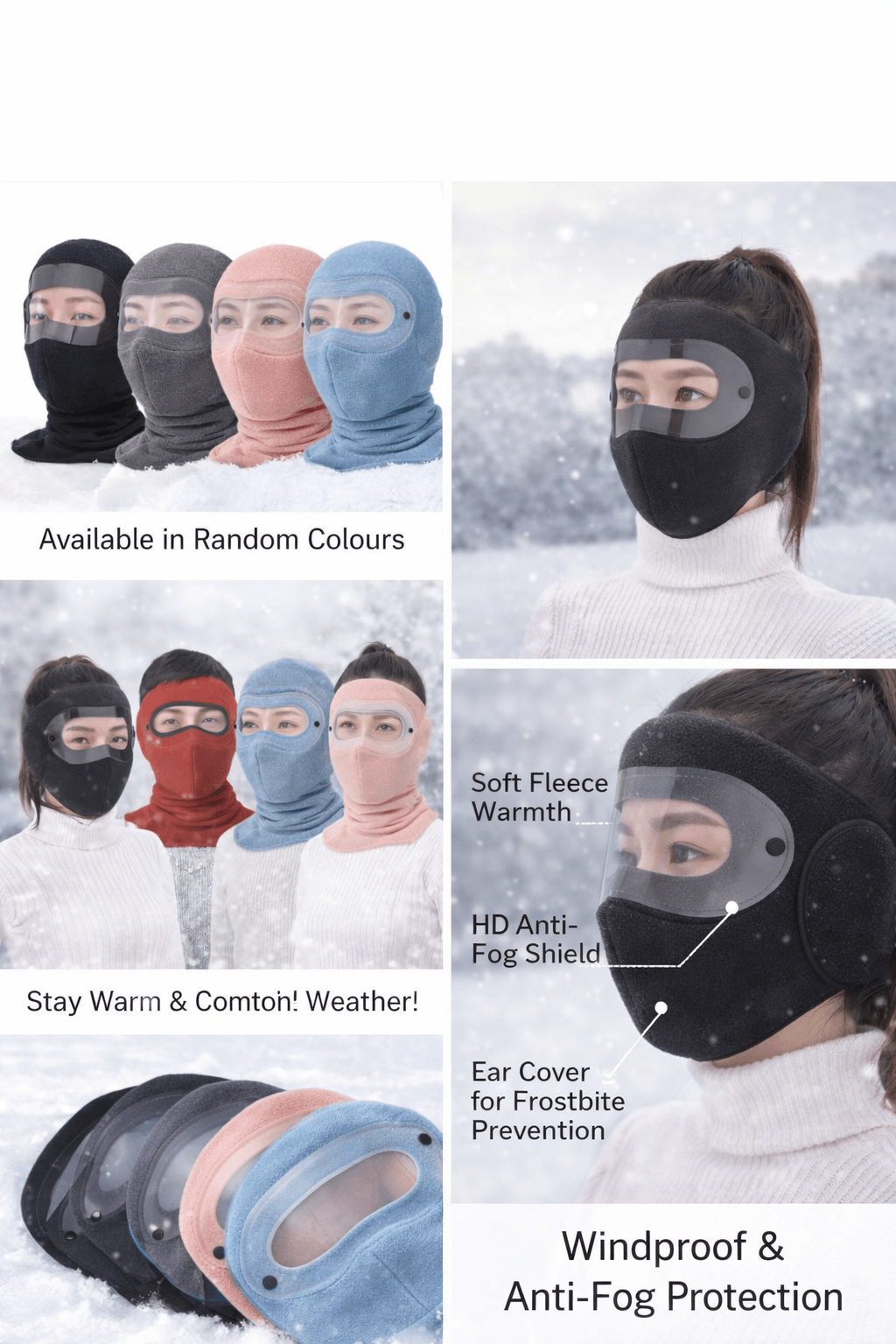 Anti - Fog Winter Face Shield | Dustproof & Windproof 2pcs - Zovio