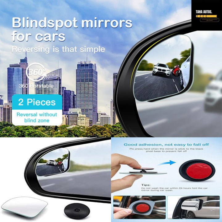 Blindspot Rearview Convex Mirror – 4pcs for two vehicles - Zovio