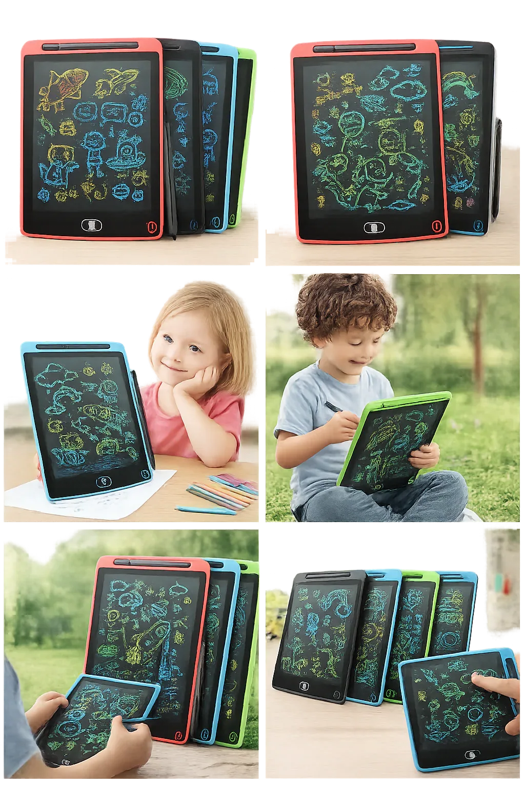 LCD Writing Tablet – Colorful Doodle Board for Kids 8.5 inches. - Zovio