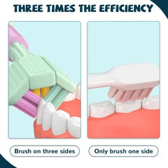 Three - Sided Ultra Soft Bristle Toothbrush – Pack of 3 - Zovio