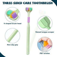 Three - Sided Ultra Soft Bristle Toothbrush – Pack of 3 - Zovio