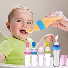 Zovio™ 2 - in - 1 Silicone Baby Squeeze Feeding Spoon & Bottle - Zovio